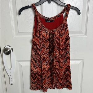 APT 9 Women's Red and Black Chevron Tank Top S